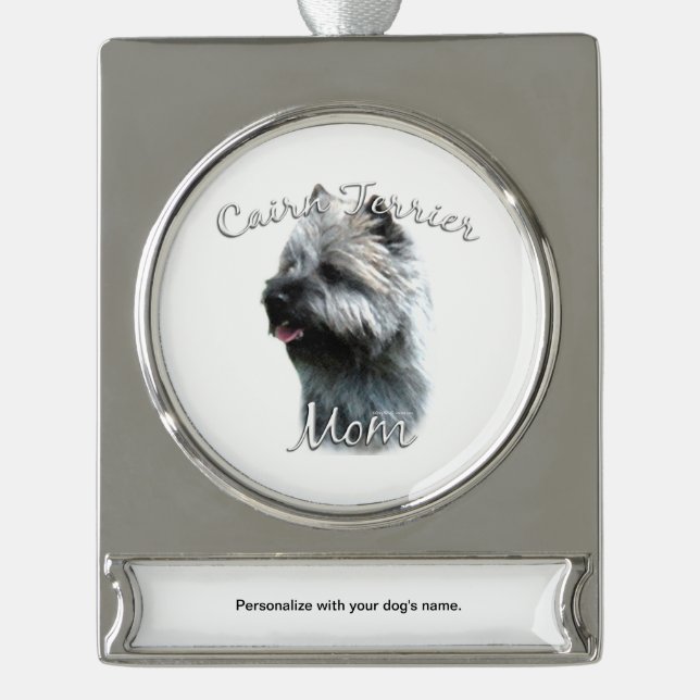 Cairn Terrier Mum 2 Silver Plated Banner Ornament (Front)