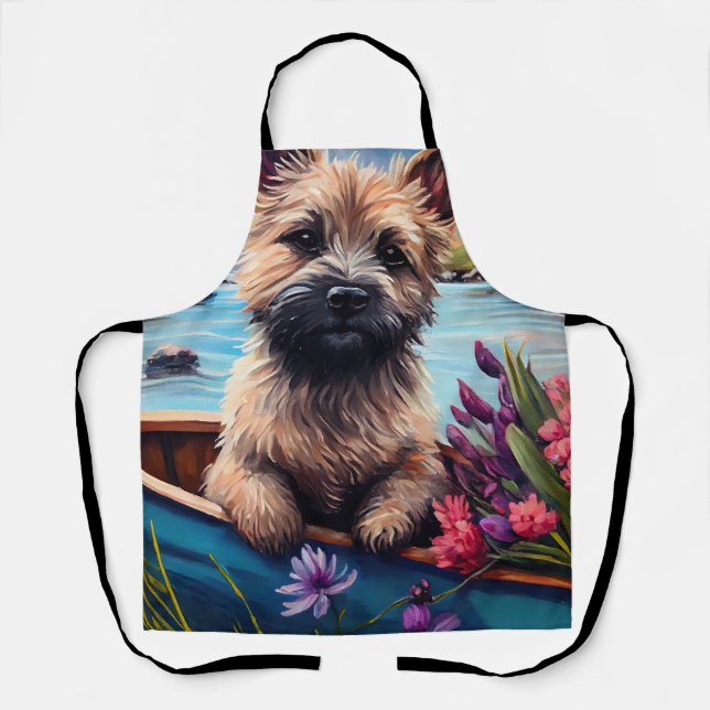 Cairn Terrier on a Paddle: A Scenic Adventure Apron (Front)
