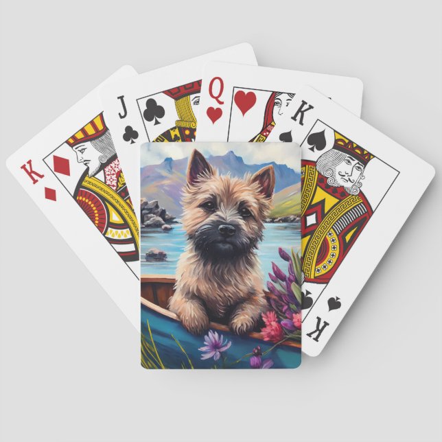 Cairn Terrier on a Paddle: A Scenic Adventure Playing Cards (Back)