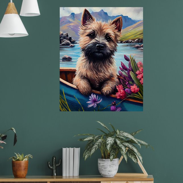 Cairn Terrier on a Paddle: A Scenic Adventure Poster (Living Room 1)