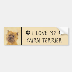 Cairn Terrier Painting - Cute Original Dog Art Bumper Sticker