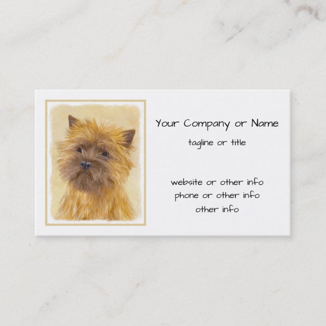 Cairn Terrier Painting - Cute Original Dog Art Business Card (Front)