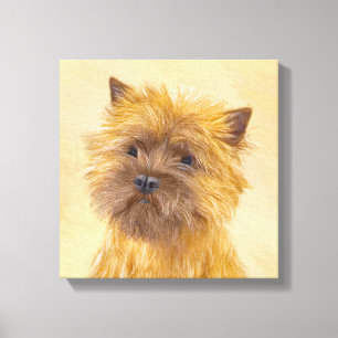 Cairn Terrier Painting - Cute Original Dog Art Canvas Print