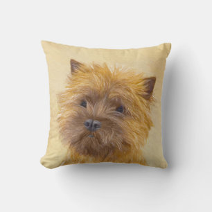 Cairn Terrier Painting - Cute Original Dog Art Cushion