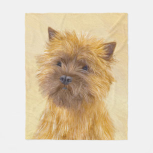 Cairn Terrier Painting - Cute Original Dog Art Fleece Blanket
