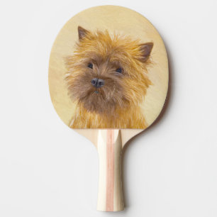Cairn Terrier Painting - Cute Original Dog Art Ping Pong Paddle