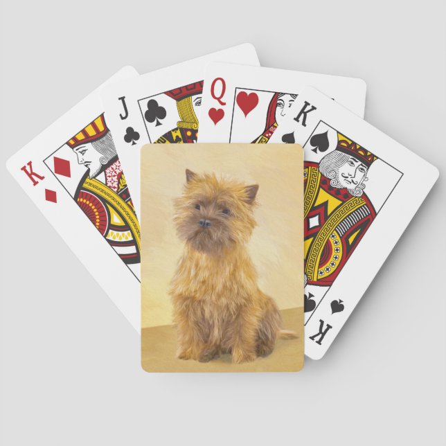 Cairn Terrier Painting - Cute Original Dog Art Playing Cards (Back)
