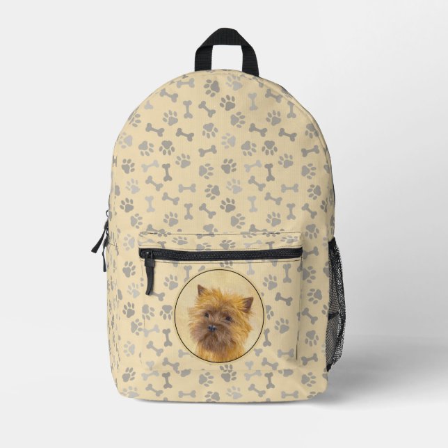 Cairn Terrier Painting - Cute Original Dog Art Printed Backpack (Front)
