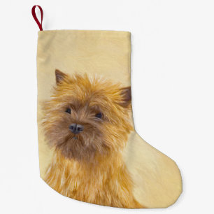Cairn Terrier Painting - Cute Original Dog Art Small Christmas Stocking