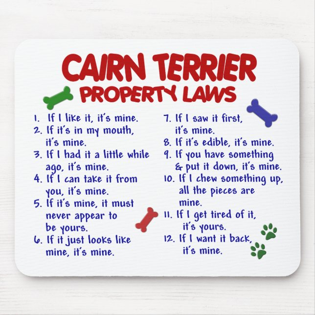 CAIRN TERRIER Property Laws 2 Mouse Mat (Front)