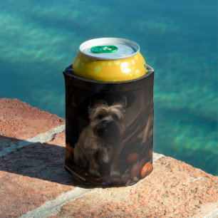 Cairn Terrier Pumpkins Halloween Scary  Can Cooler