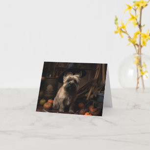 Cairn Terrier Pumpkins Halloween Scary Card