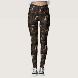 Cairn Terrier Pumpkins Halloween Scary Leggings