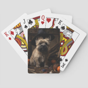 Cairn Terrier Pumpkins Halloween Scary Playing Cards