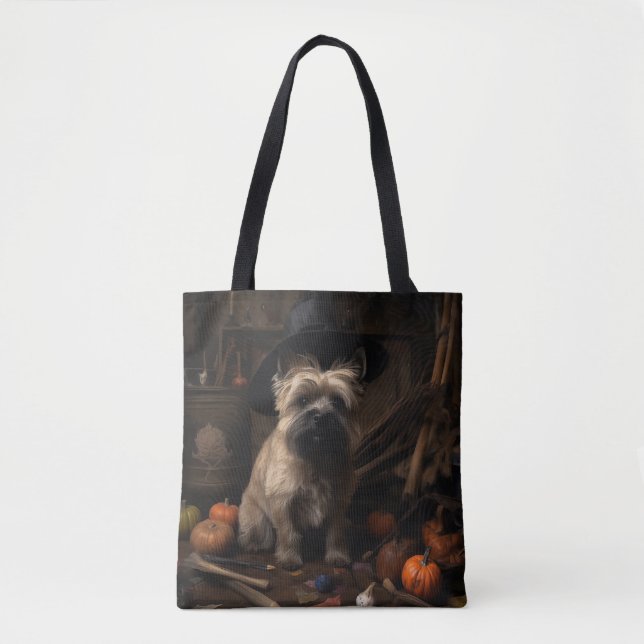 Cairn Terrier Pumpkins Halloween Scary  Tote Bag (Front)