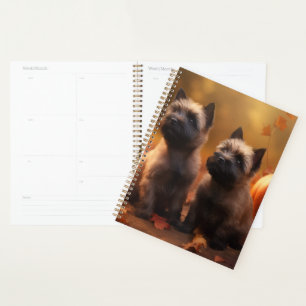 Cairn Terrier Puppy Autumn Delight Pumpkin  Planner