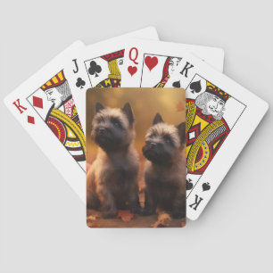 Cairn Terrier Puppy Autumn Delight Pumpkin  Playing Cards