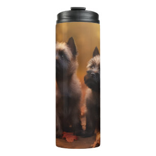 Cairn Terrier Puppy Autumn Delight Pumpkin  Thermal Tumbler