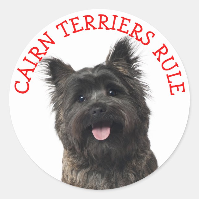 Cairn Terrier Puppy Dog  "CAIRNS RULE" Stickers (Front)