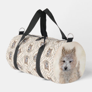 Cairn Terrier Puppy Painting Cute Original Dog Art Duffle Bag