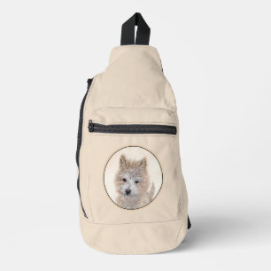 Cairn Terrier Puppy Painting Cute Original Dog Art Sling Bag