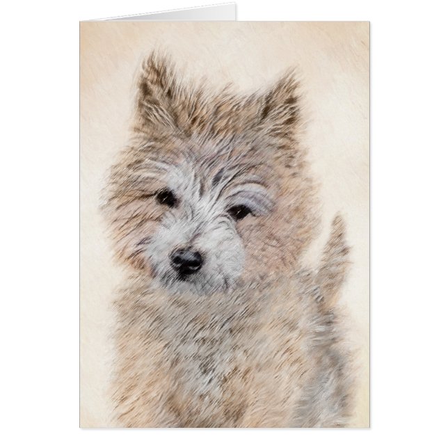 Cairn Terrier Puppy Painting - Original Dog Art (Front)
