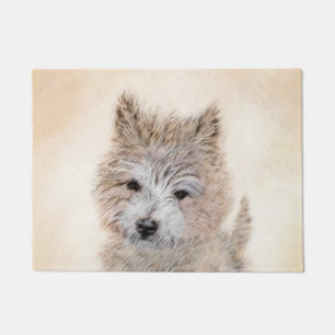Cairn Terrier Puppy Painting - Original Dog Art Doormat