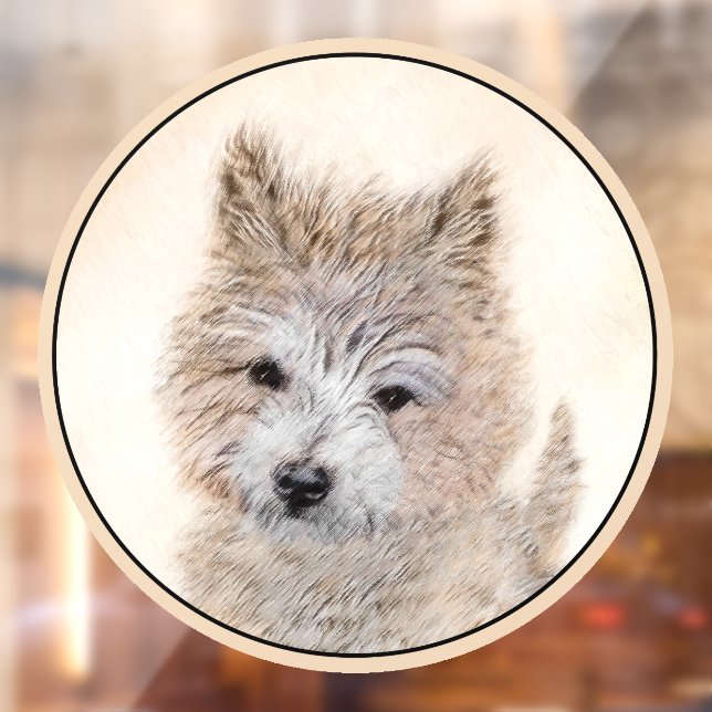 Cairn Terrier Puppy Painting - Original Dog Art Window Cling (Sheet 2)