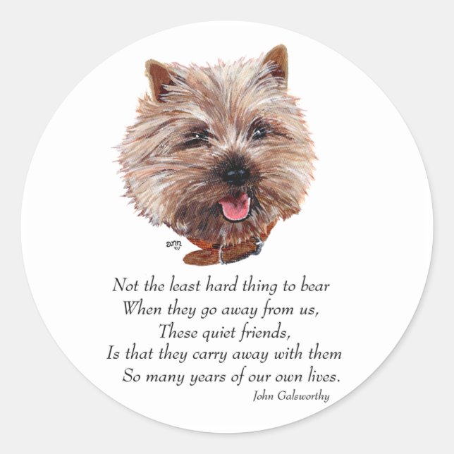 Cairn Terrier Rainbow Bridge Classic Round Sticker (Front)