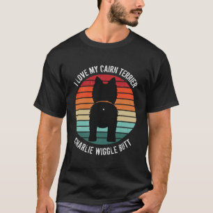 Cairn Terrier Retro Sunset Dog Butt T-Shirt