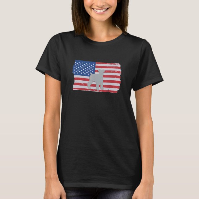 Cairn Terrier Retro US Flag Dog   T-Shirt (Front)
