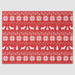 Cairn Terrier Silhouettes Christmas Pattern Red Tissue Paper<br><div class="desc">Festive Red and White Christmas Sweater Style Pattern with Cairn Terrier Silhouettes</div>