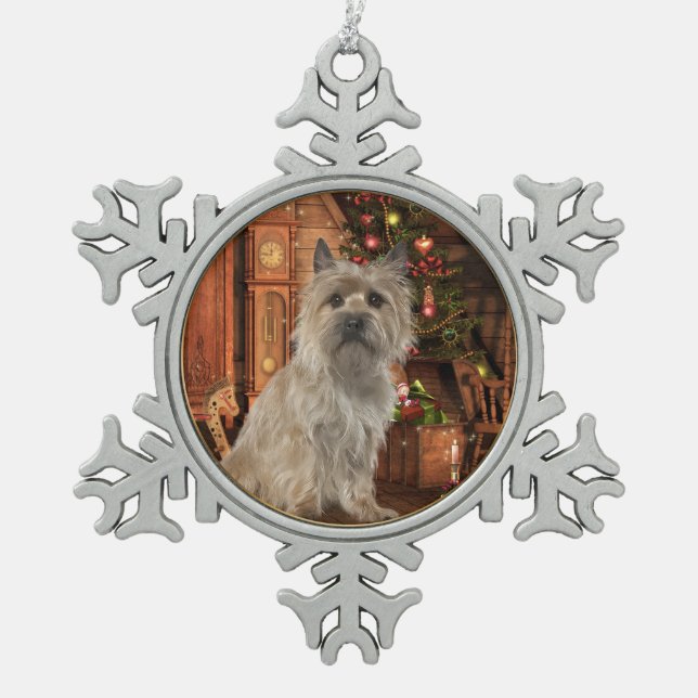 Cairn Terrier Snowflake Ornament (Front)