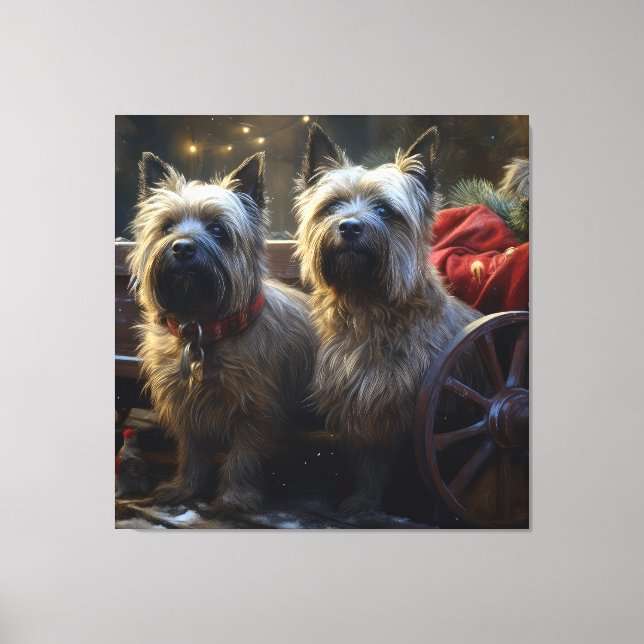 Cairn Terrier Snowy Sleigh Christmas Decor  (Front)