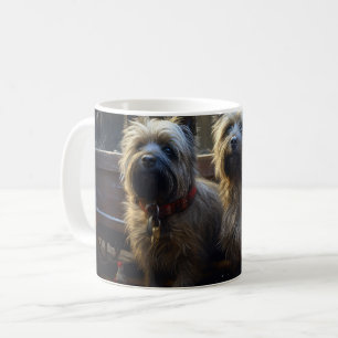 Cairn Terrier Snowy Sleigh Christmas Decor  Coffee Mug