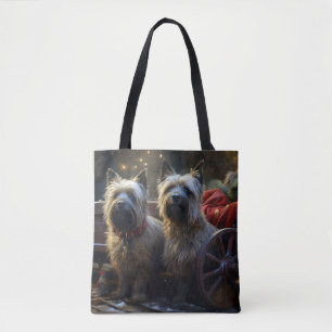 Cairn Terrier Snowy Sleigh Christmas Decor  Tote Bag