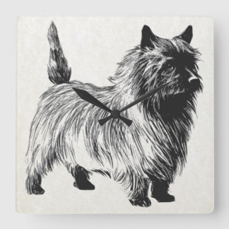 cairn terrier square wall clock