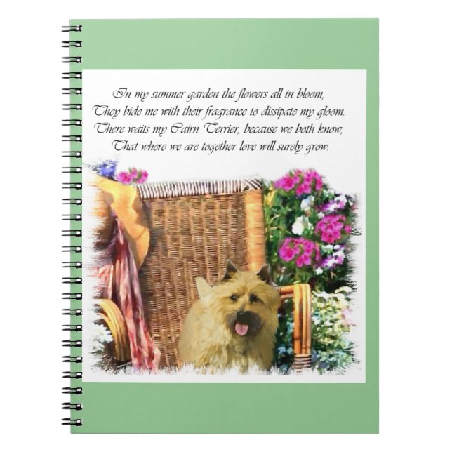 Cairn Terrier Summer Garden Notebook (Front)
