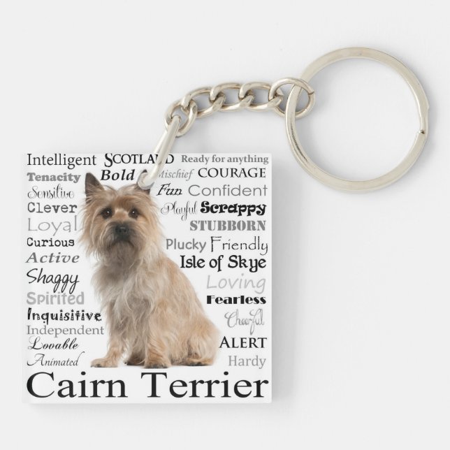 Cairn Terrier Traits Keychain (Back)