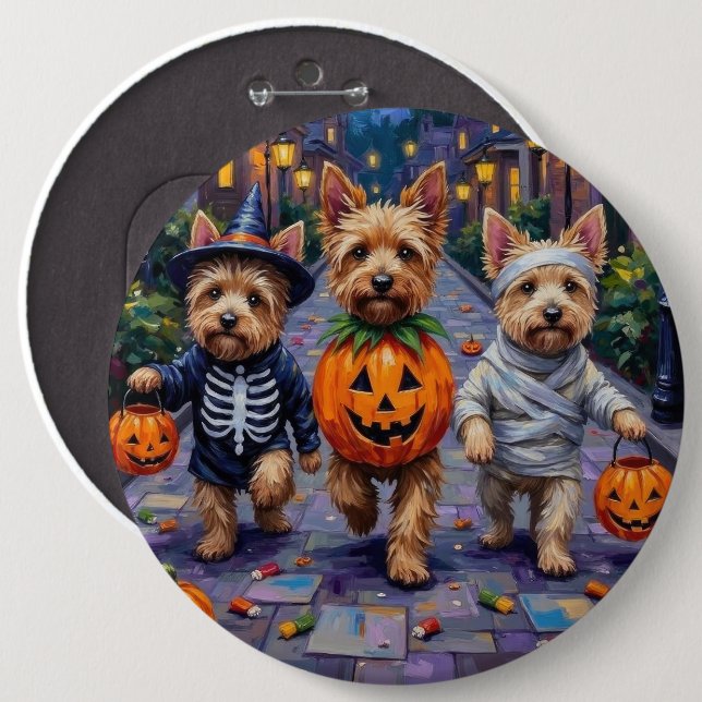 Cairn Terrier Trick-or-Treating Halloween Costumes 6 Cm Round Badge (Front & Back)