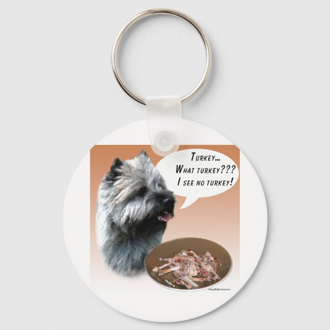 Cairn Terrier Turkey Key Ring (Front)