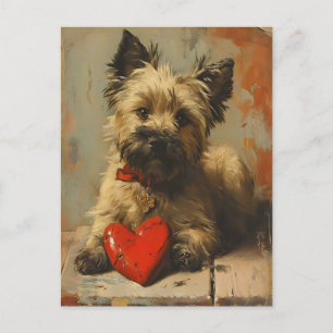 Cairn Terrier Vintage Valentine's day  Postcard