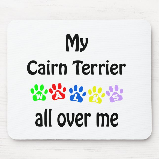 Cairn Terrier Walks Design Mouse Mat (Front)