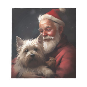 Cairn Terrier With Santa Claus Festive Christmas Notepad