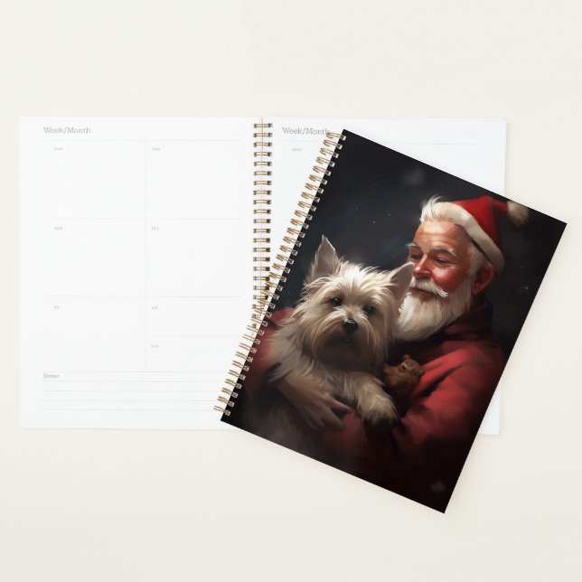 Cairn Terrier With Santa Claus Festive Christmas Planner (Display)