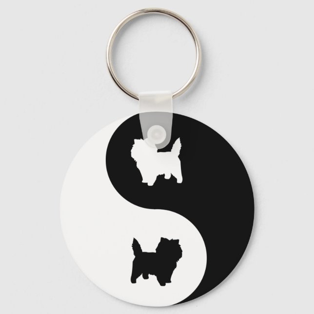 Cairn Terrier Yin Yang Key Ring (Front)