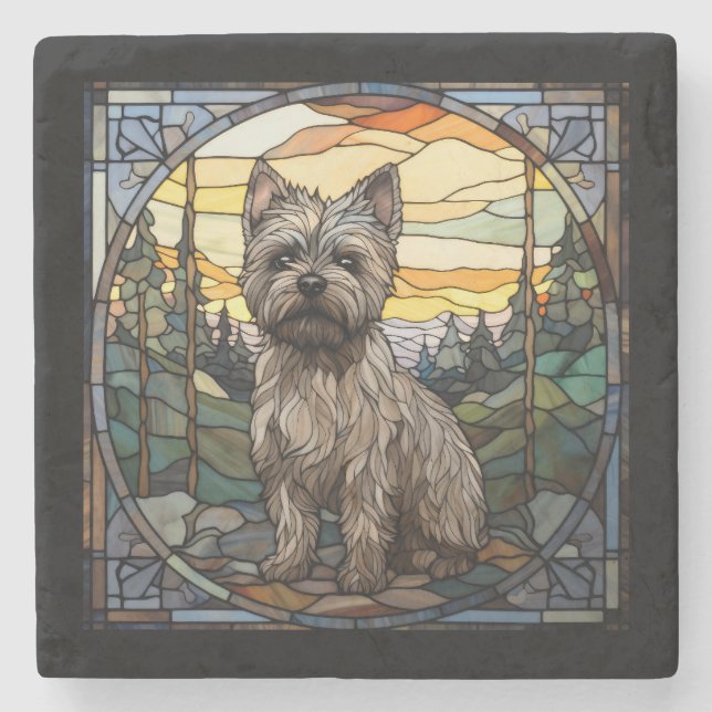 Cairne Terrier Stone Coaster (Front)