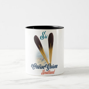 CairnGorm Scotland Ski poster Two-Tone Coffee Mug
