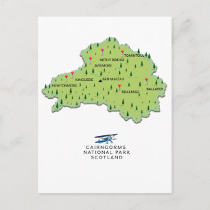 Cairngorms National Park map Postcard
