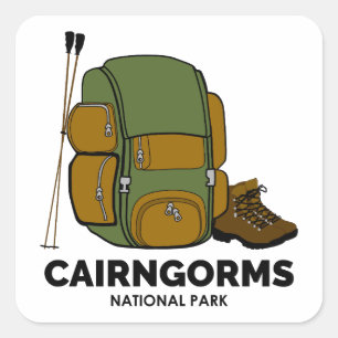 Cairngorms National Park Scotland Backpack Square Sticker